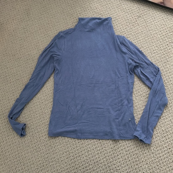 Sky Blue Mock Neck Top - Picture 4 of 5